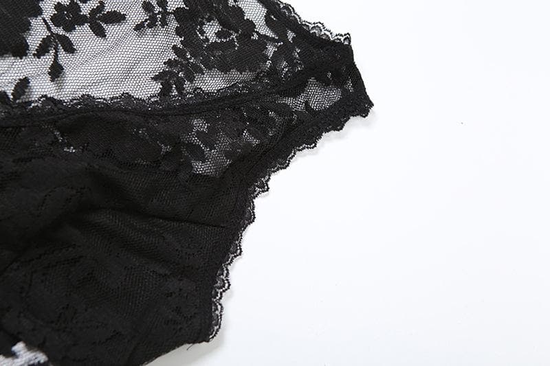 Deep v neck lace self tie button ruffle top