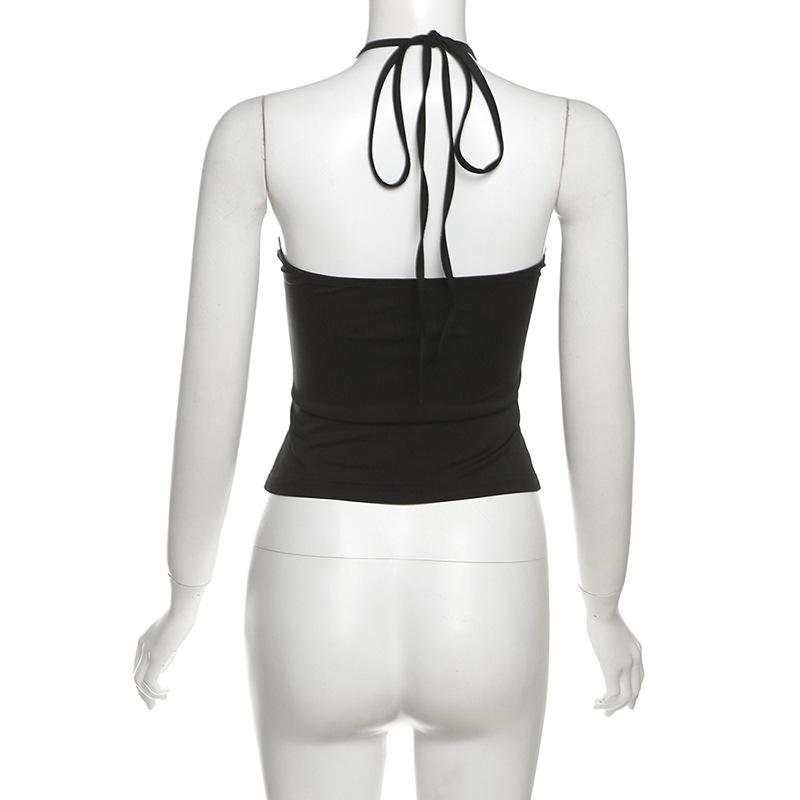 Halter o ring backless hollow out top