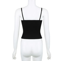 Lace up stitch ribbon sweetheart neck bustier cami top