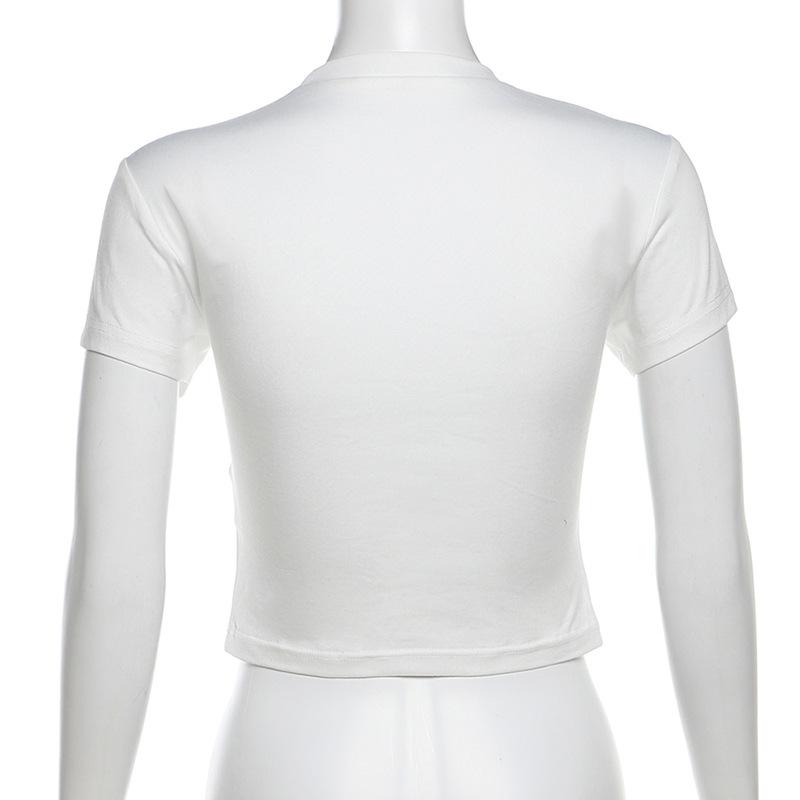 Short sleeve crewneck “THE BIMBOâ€?pattern crop top