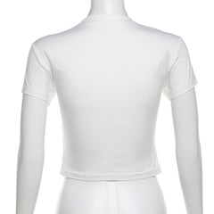 Short sleeve crewneck “THE BIMBOâ€?pattern crop top