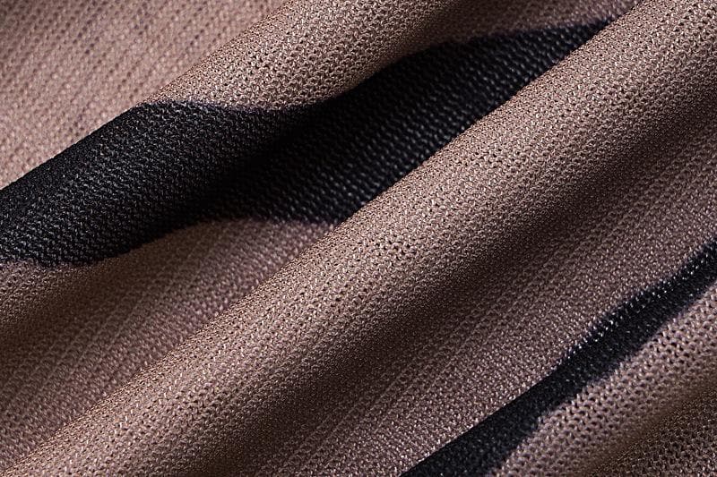 Sheer mesh see through long sleeve contrast print maxi dress  | samba dress