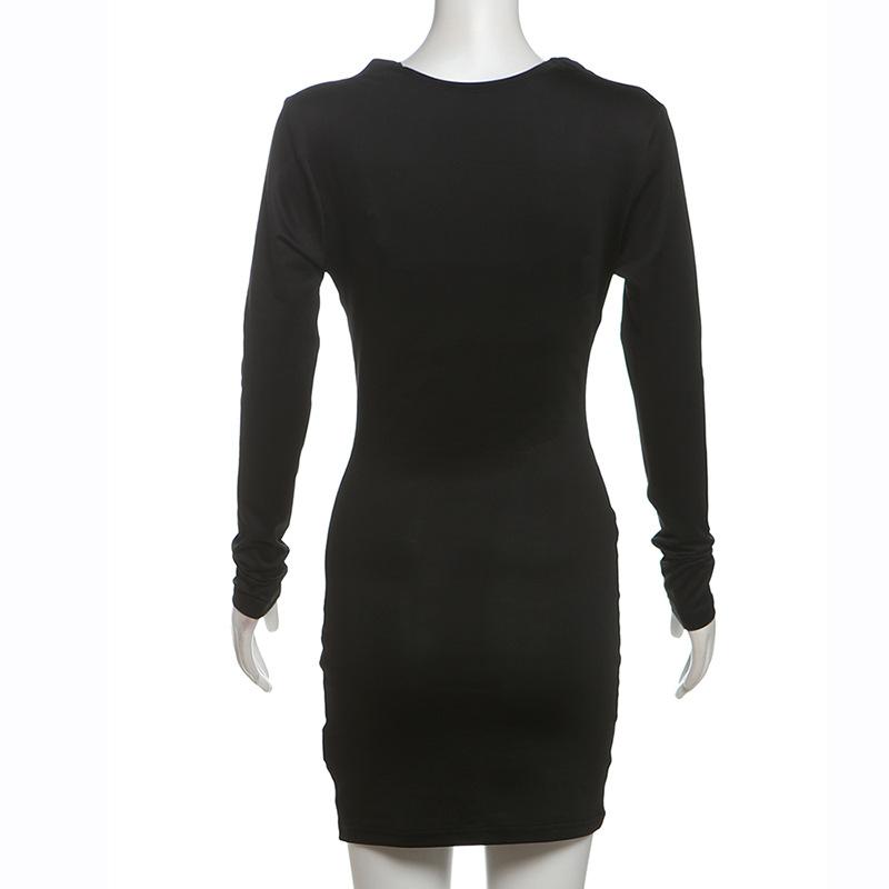 Cowl neck long sleeve 2 piece mini dress