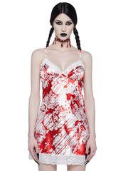 Lace hem print backless cami mini dress  | red tango dress