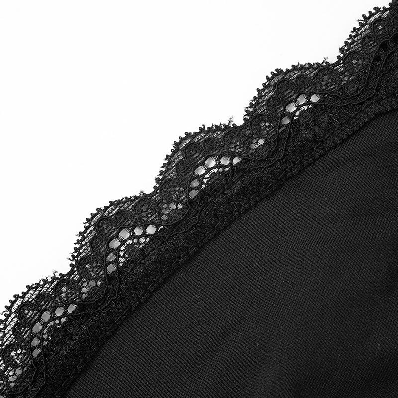 V neck lace hem patchwork cami romper