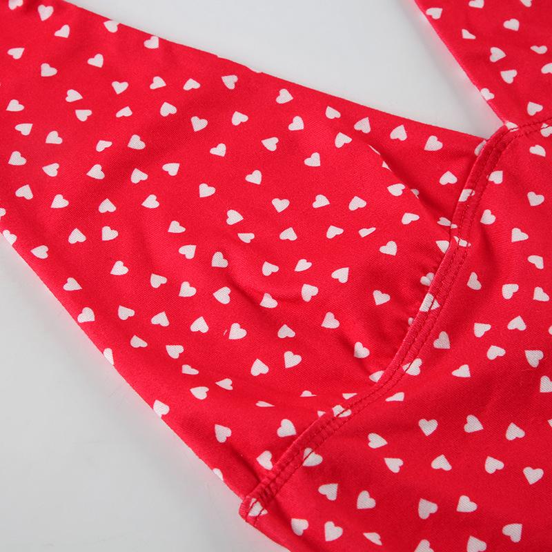V neck halter polka dot print backless top
