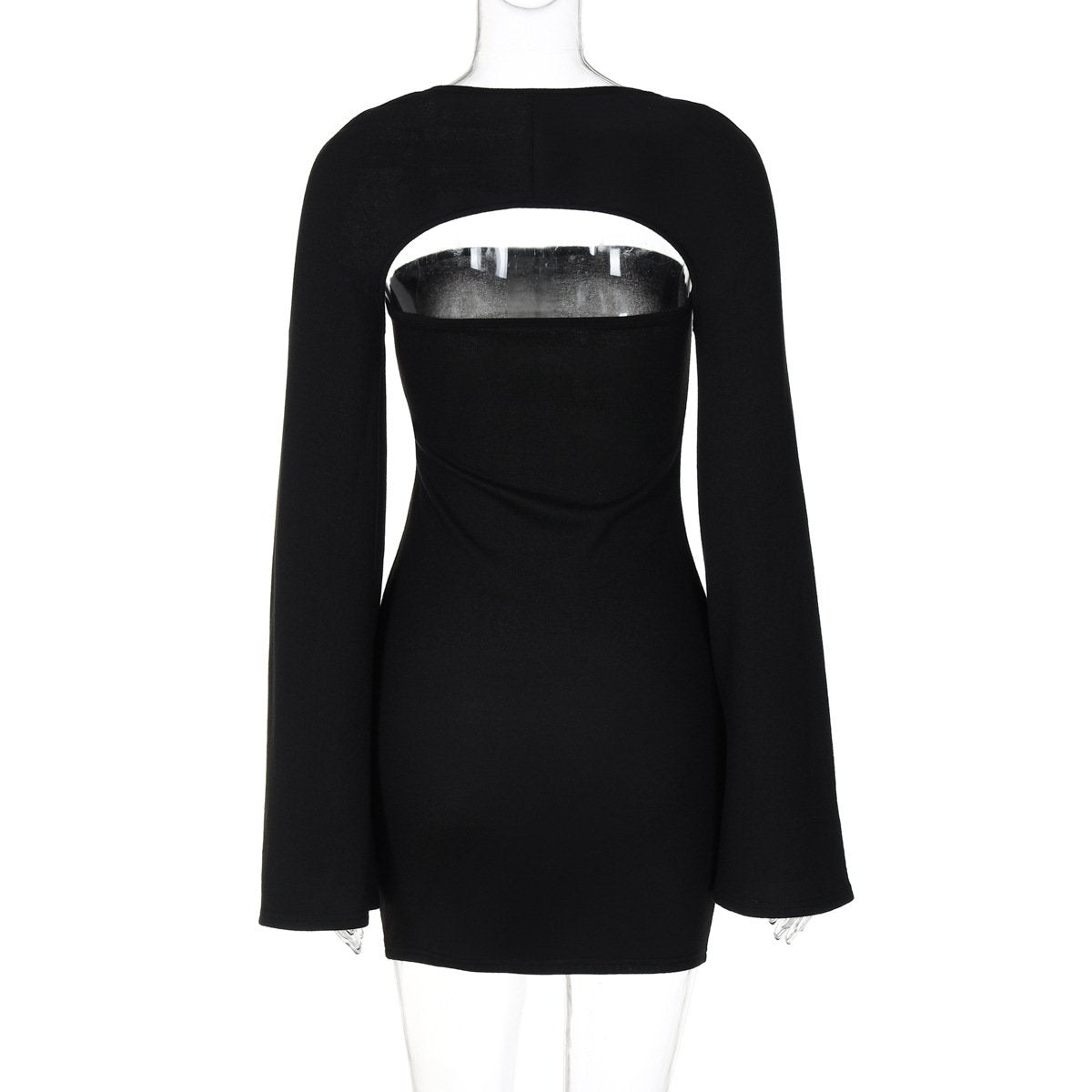 Long sleeve solid shrug tube 2 piece mini dress