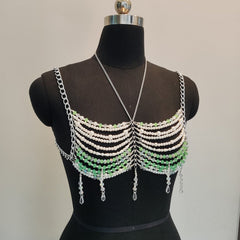 Halter hollow out tassels backless cami top