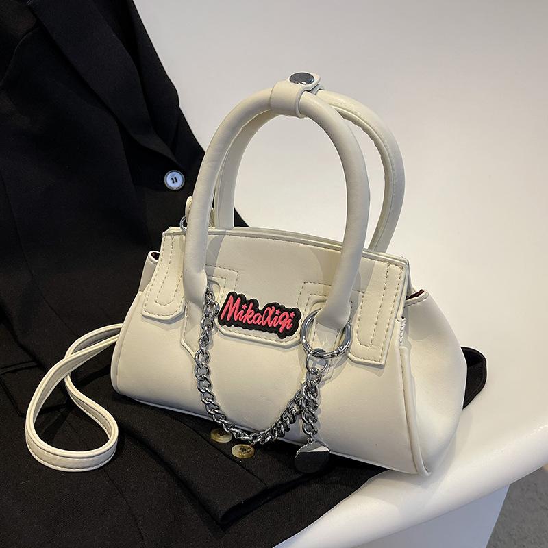 Contrast PU metal chain crossbody purses