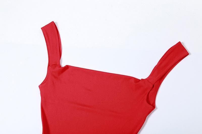 Cowl neck bowknot backless solid cami maxi dress  | red tango dress