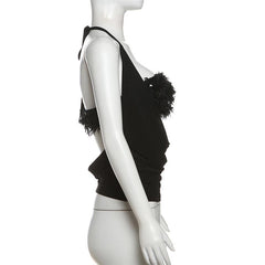 Halter glitter mesh 2 piece top