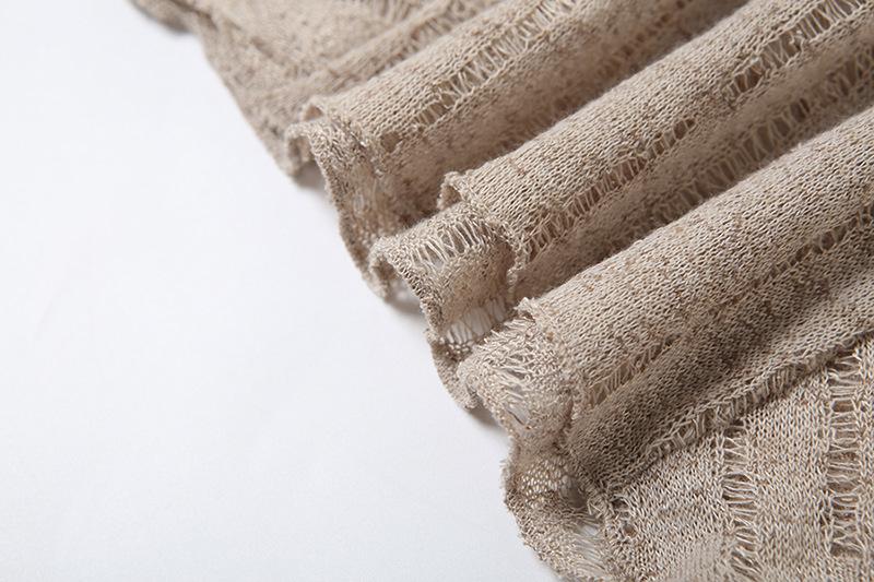 Off shoulder long sleeve knitted ruffle top