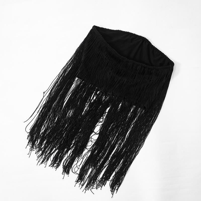 Tassels solid backless tube top