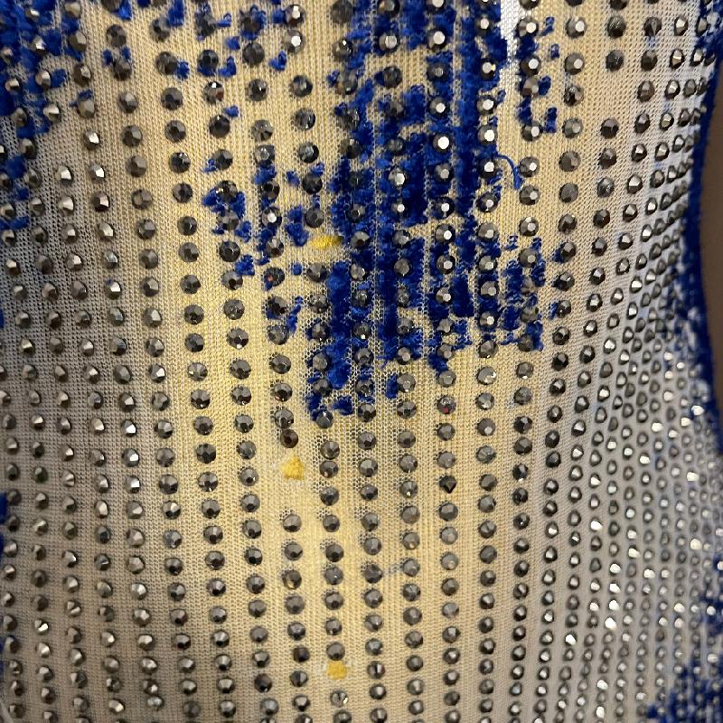 U neck beaded contrast zip-up cami maxi dress