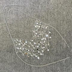 Halter glitter metal chain hollow out top