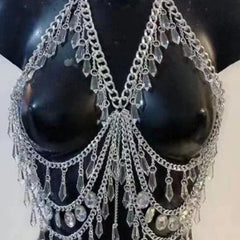 Crystal pendant metal chain hollow out top
