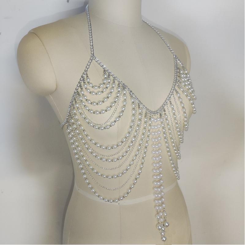 Halter hollow out beaded crop top